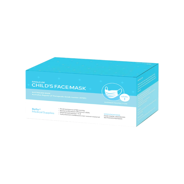 Australian Made Child Face Mask - Level 1 - Single Use
