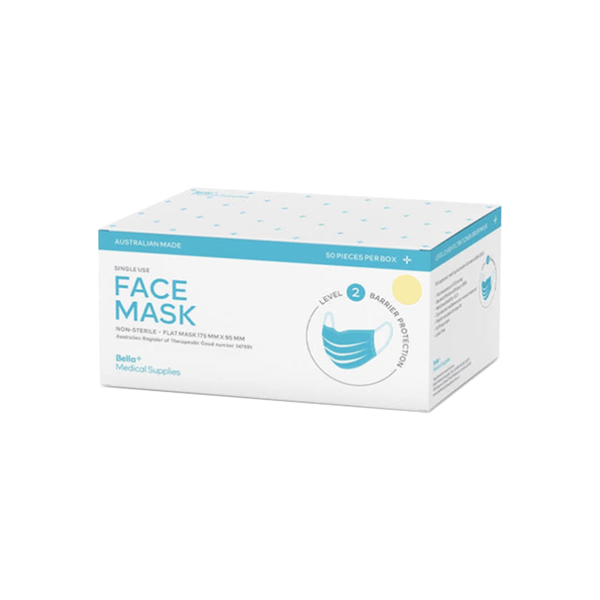 Australian Made Level 2 Single Use Face Mask Yellow