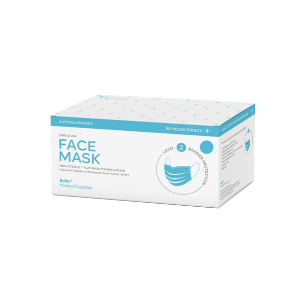 Australian Made Level 2 Single Use Face Mask Blue  